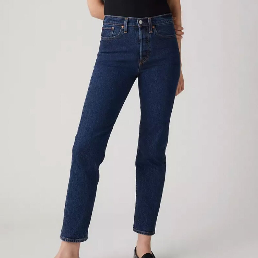 Levi's Dark Blue High-Rise Straight Leg Jeans